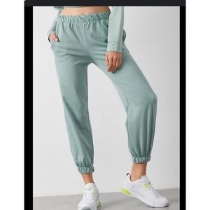 NUX Active Sleek Sweat Pant in Sage Green Size Large New with Tags Cotton Jogger